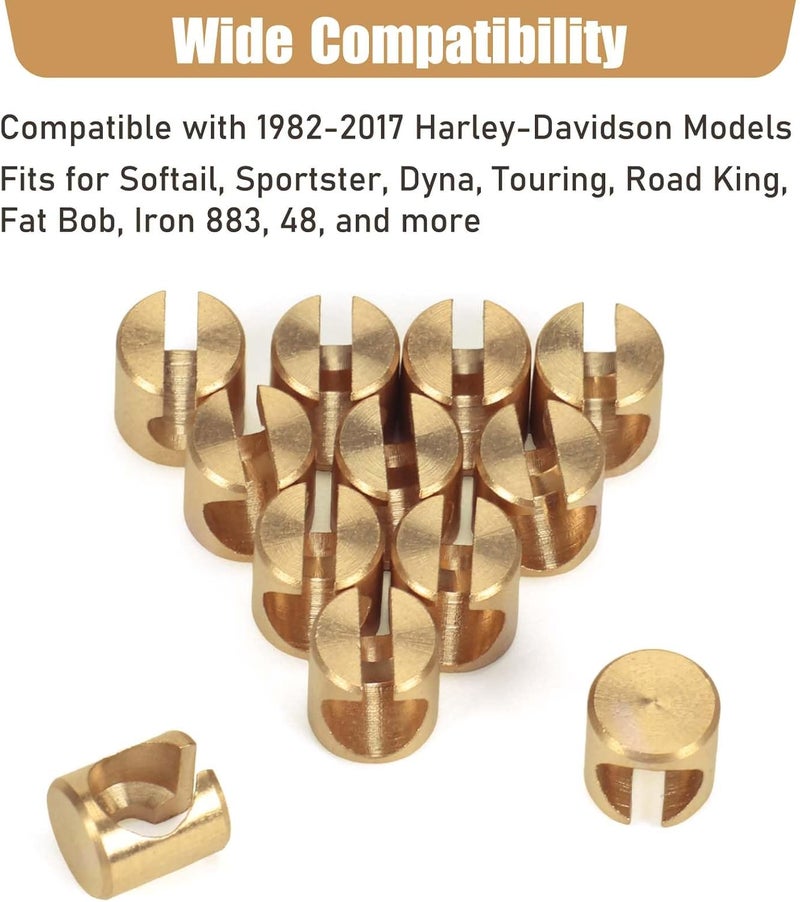 Atesilor 12 Pcs Throttle and Idle Cable Ferrules for Harley Davidson 1982-2017 Carburetor, Throttle Cable End Nut Replacement 56508-76 - Image 3